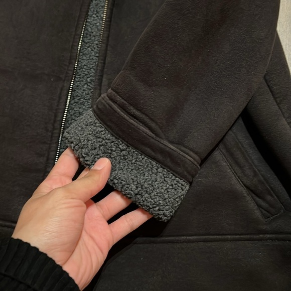 Lauren Ralph Lauren Faux Suede Sherpa Lined Zip Jacket Petite - Picture 6 of 12